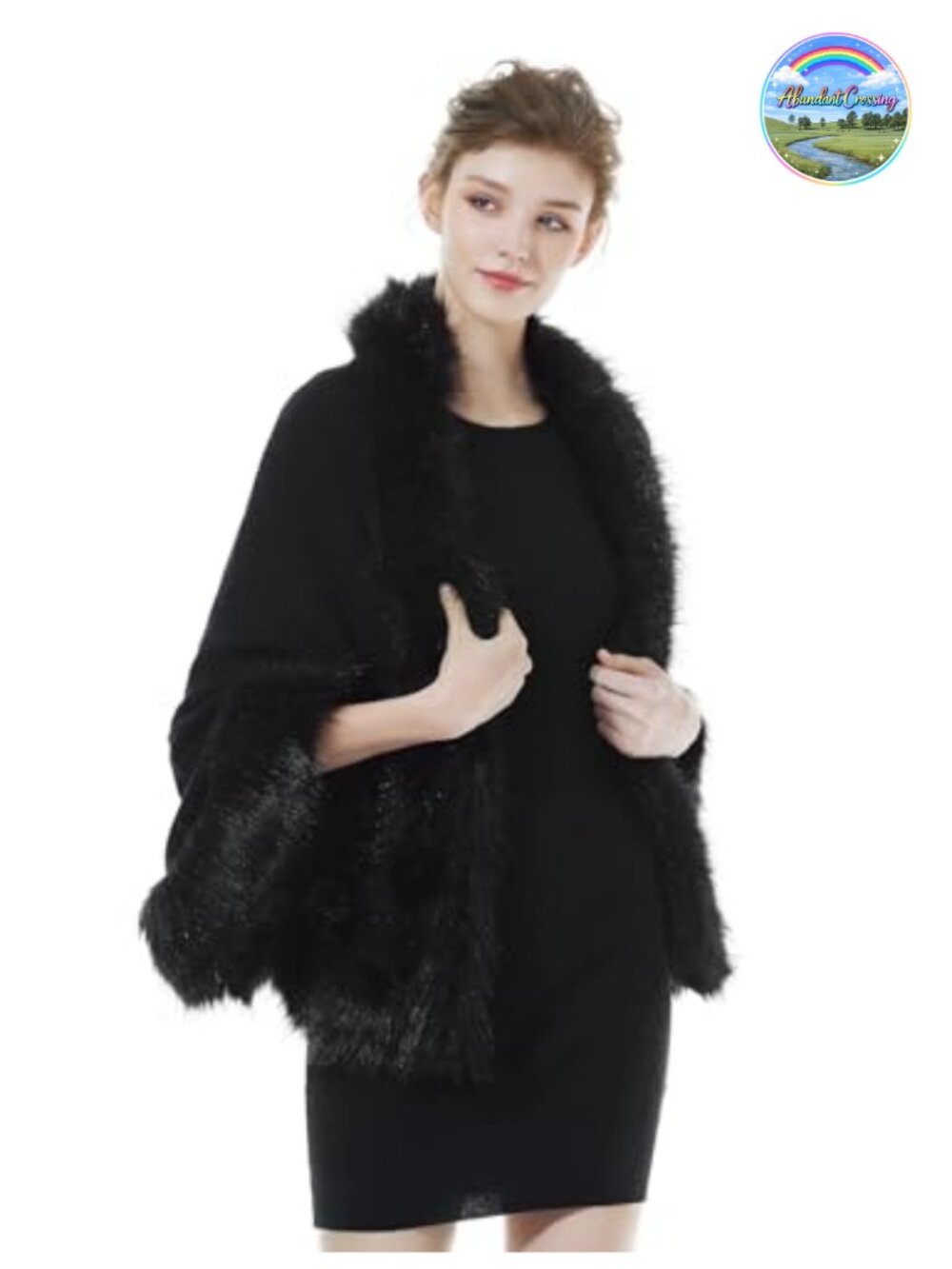 BEAUTELICATE Faux Fur Shawl Wrap Stole Shrug Bridal Winter Wedding Hook